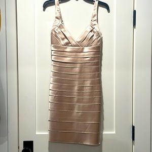 BCBG MaxAzria champagne colored sheath. Size 2.